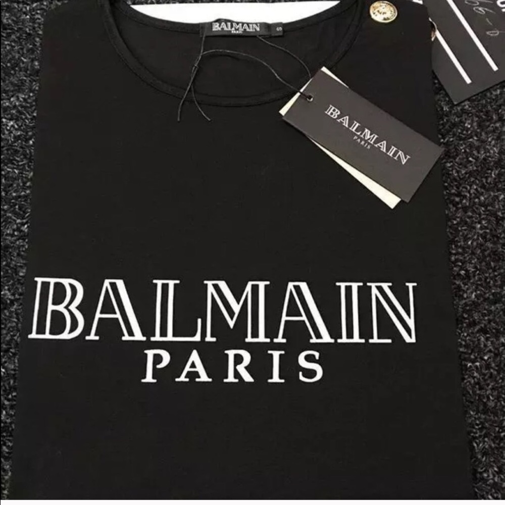 BRAND NEW BALMAIN SHIRT - WHITE TEXT